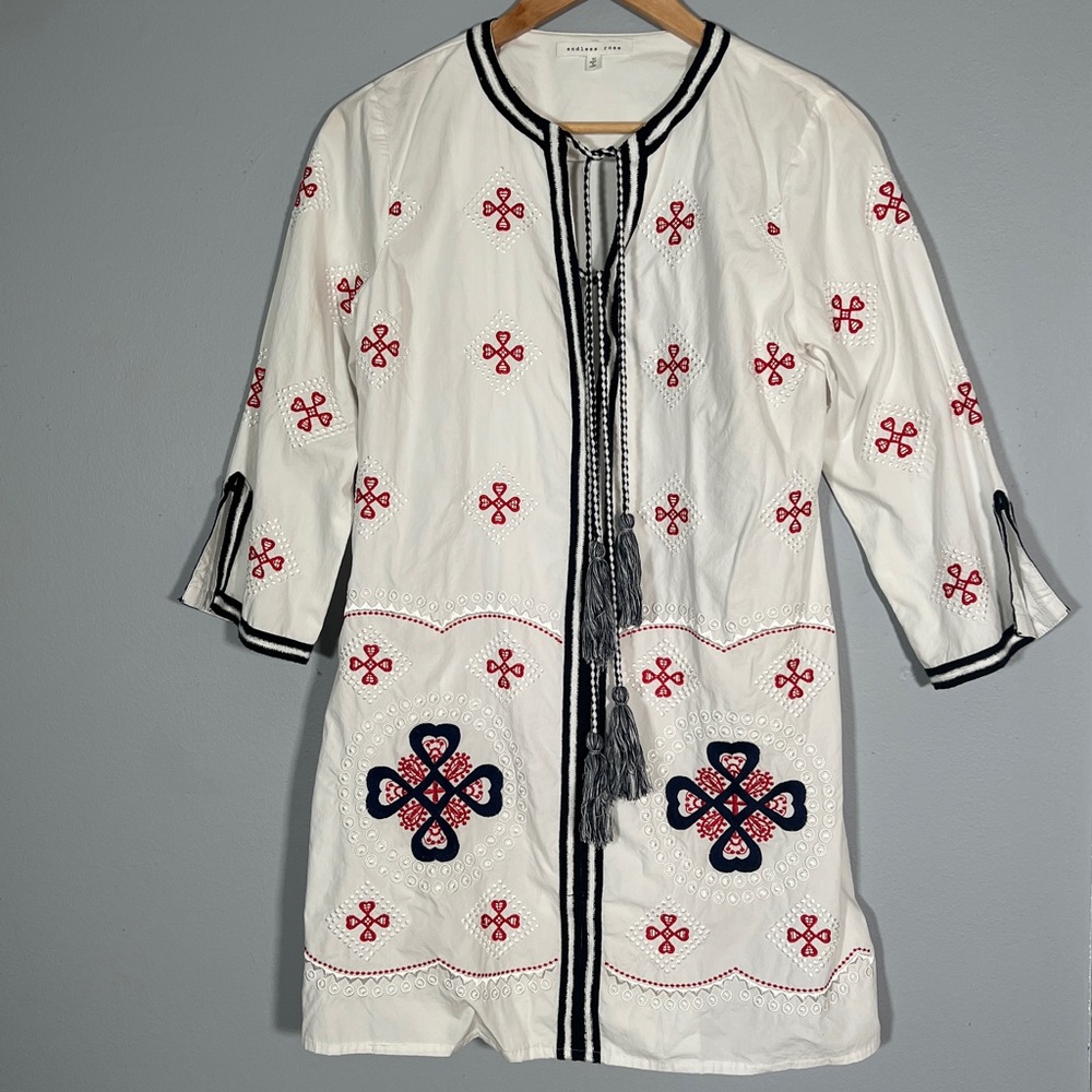 Embroidered Beach Cover Up Resort Dress